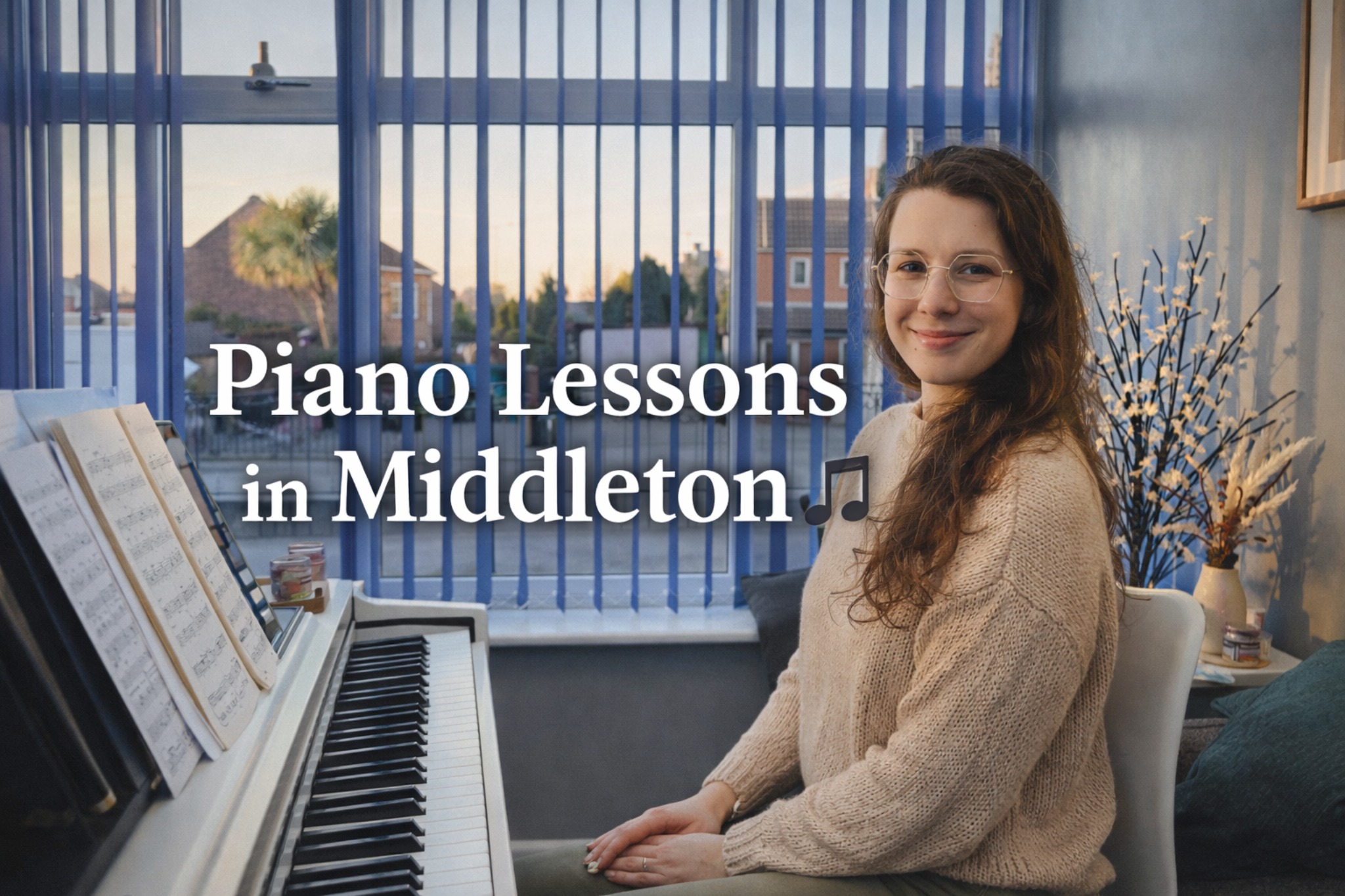Annika at her piano studio in Middleton